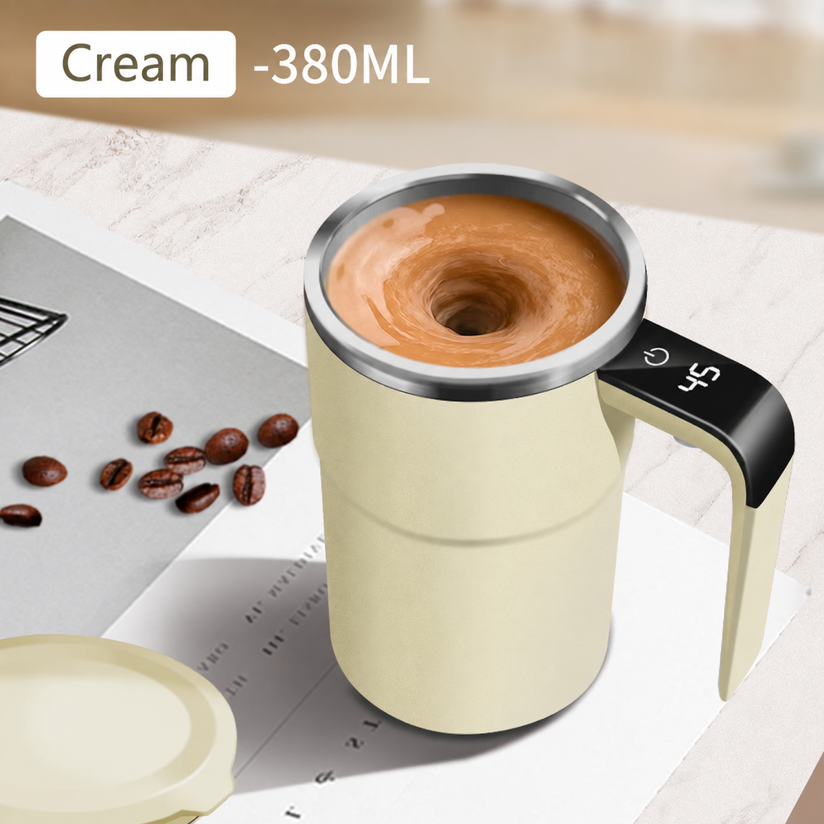 Rechargeable Self-Stirring Mug for Coffee and Everyday Drinks