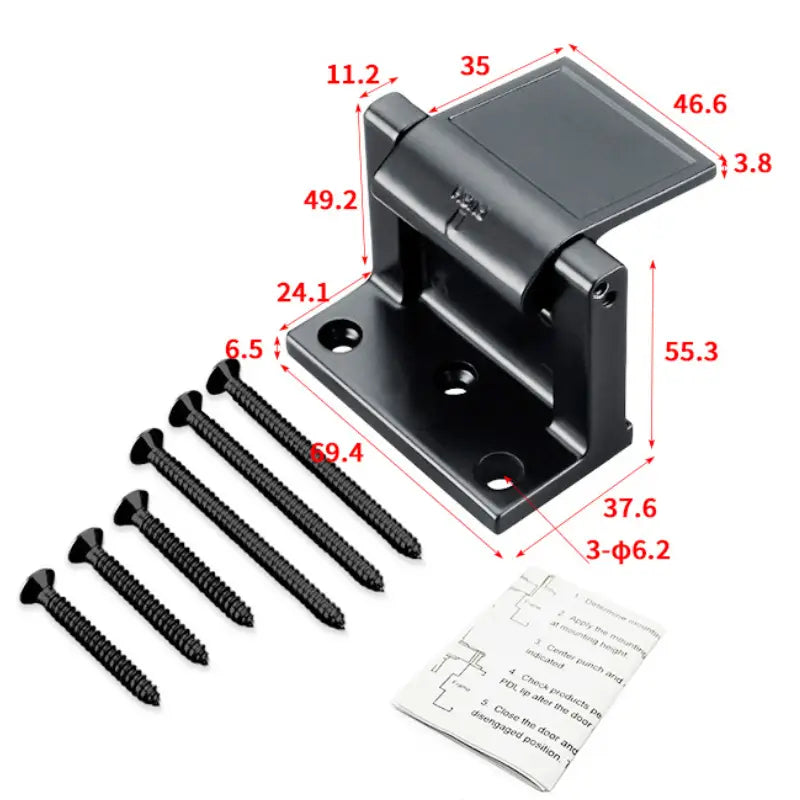 Metal Door Security Latch in Silver or Black