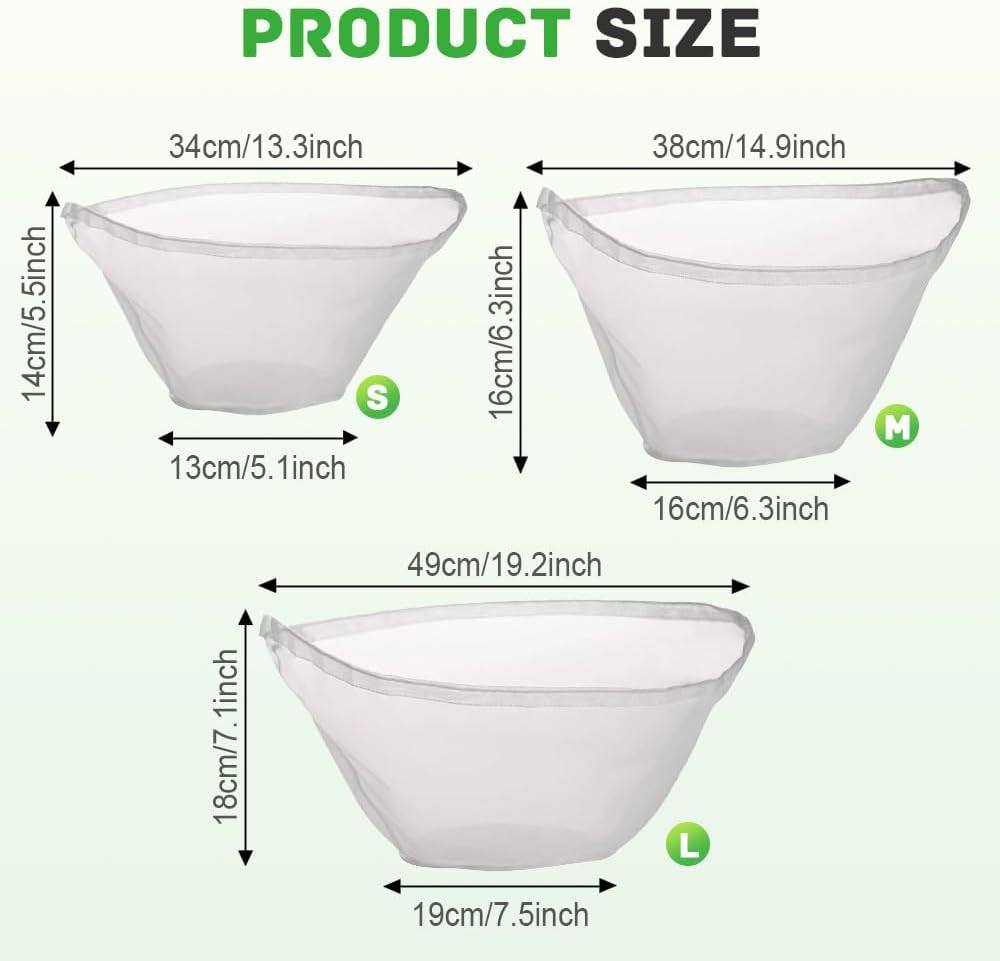 Reusable Cheesecloth Filter Bags 3 Sizes Set