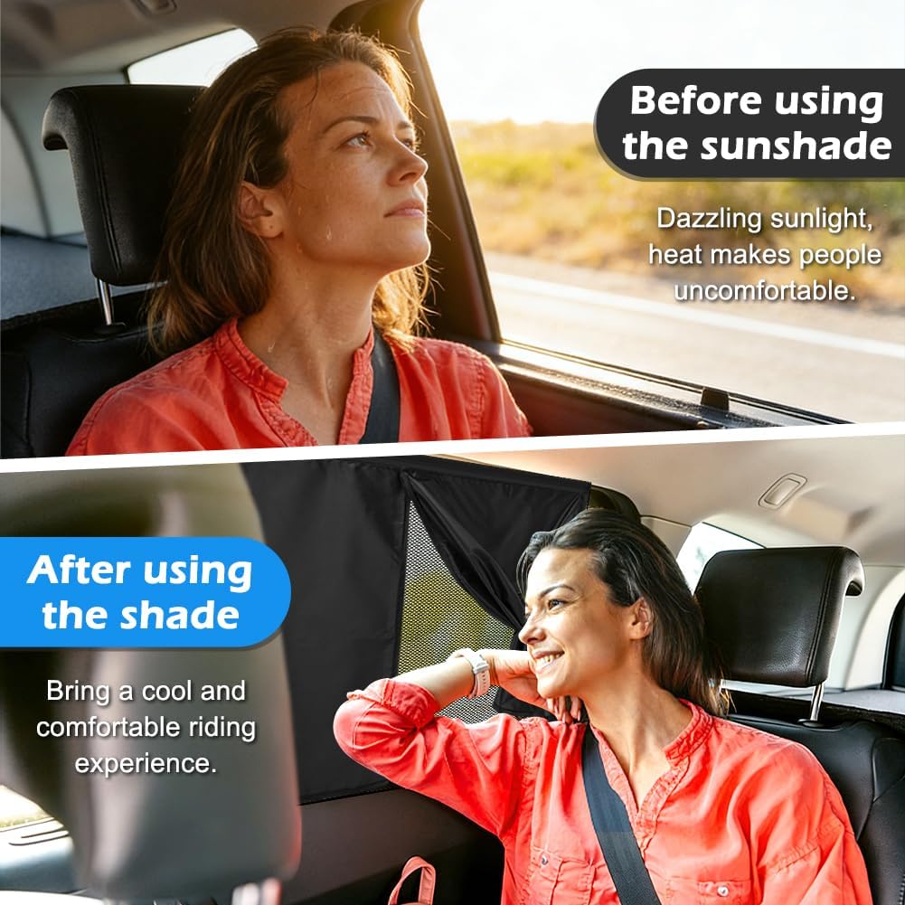 Double-Layer Magnetic Car Sunshade Curtain 2 Pack