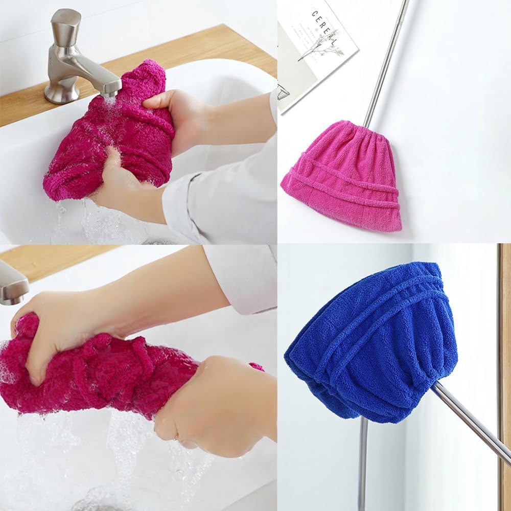 Reusable Drawstring Microfiber Broom Covers for Dusting, 10-Pack