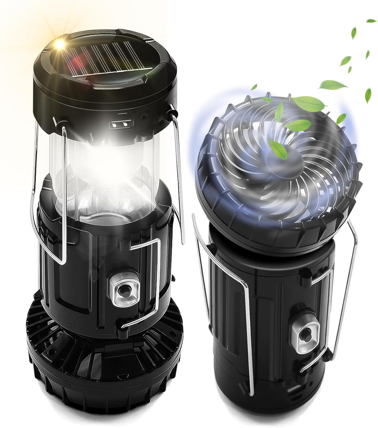 6 in 1 Portable Outdoor Led Camping Lantern with Fan