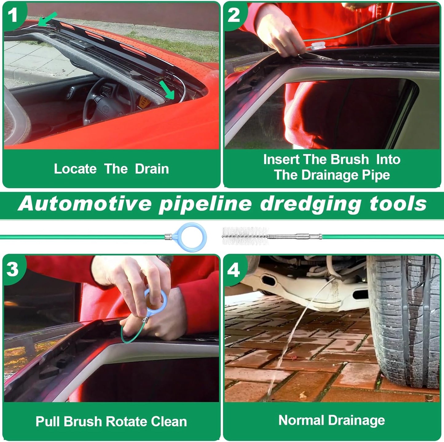 Flexible Sunroof Drain Cleaning Tubes – 3 Pack