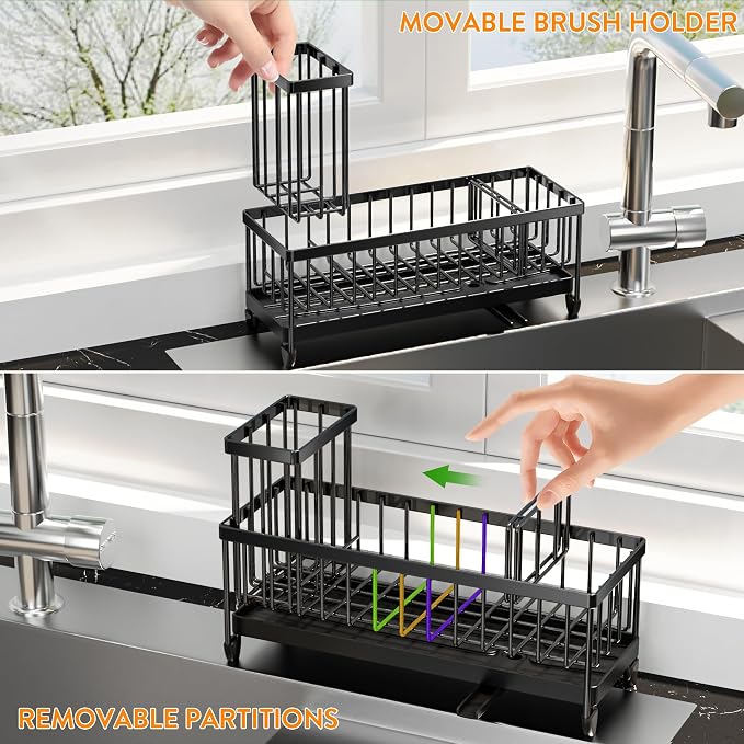 Adjustable Kitchen Sink Caddy with Drip Tray