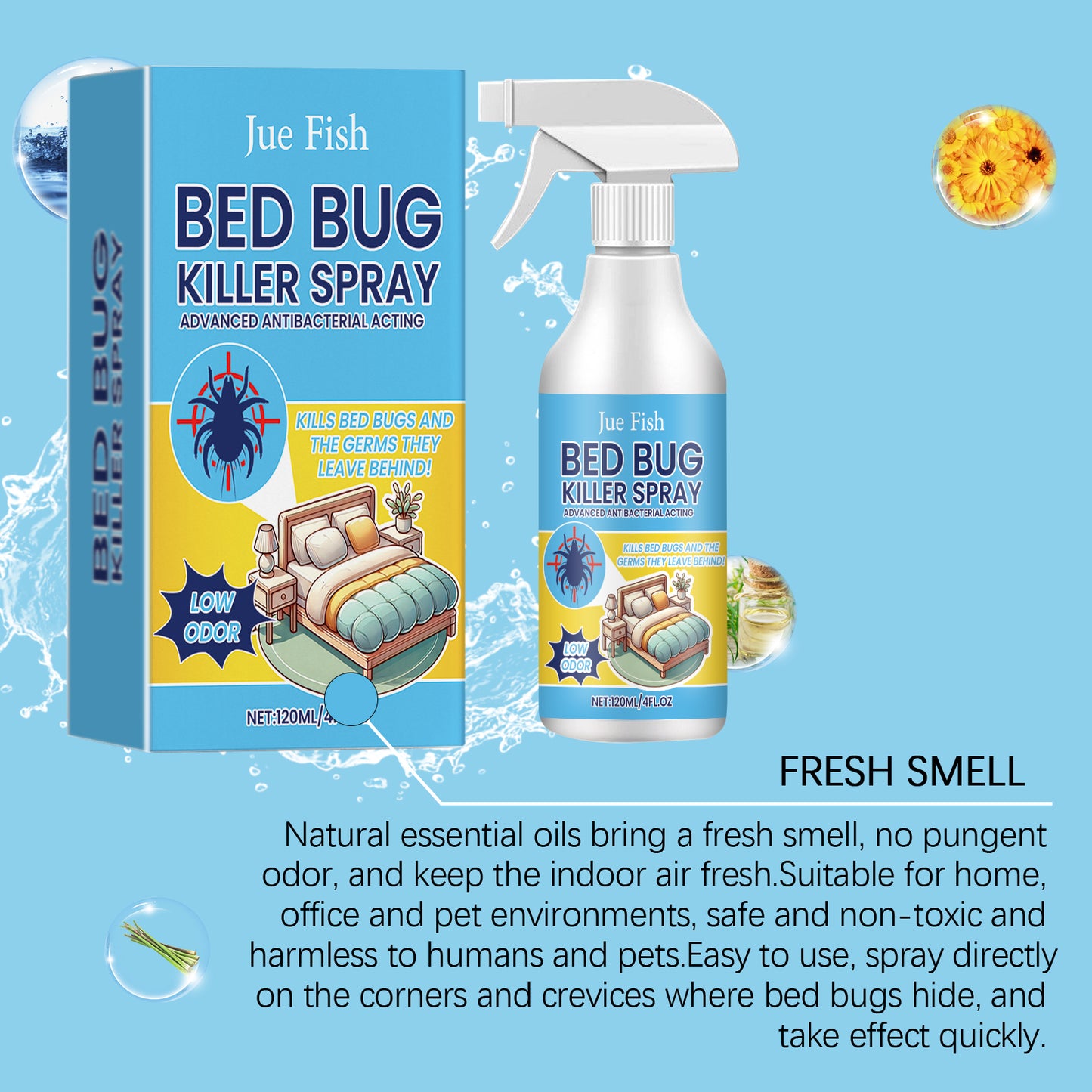 Plant-Based Bed Bug & Mite Treatment Spray – 2 Pack