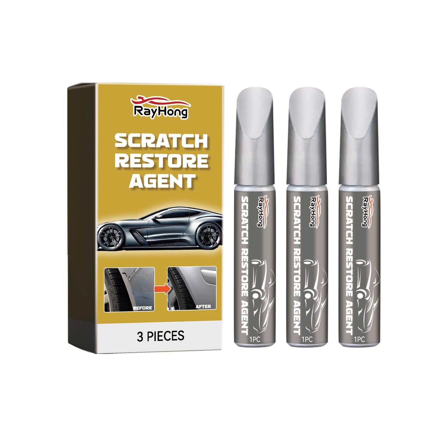 Wheel Scratch Repair Paint Pen - 3 Pack