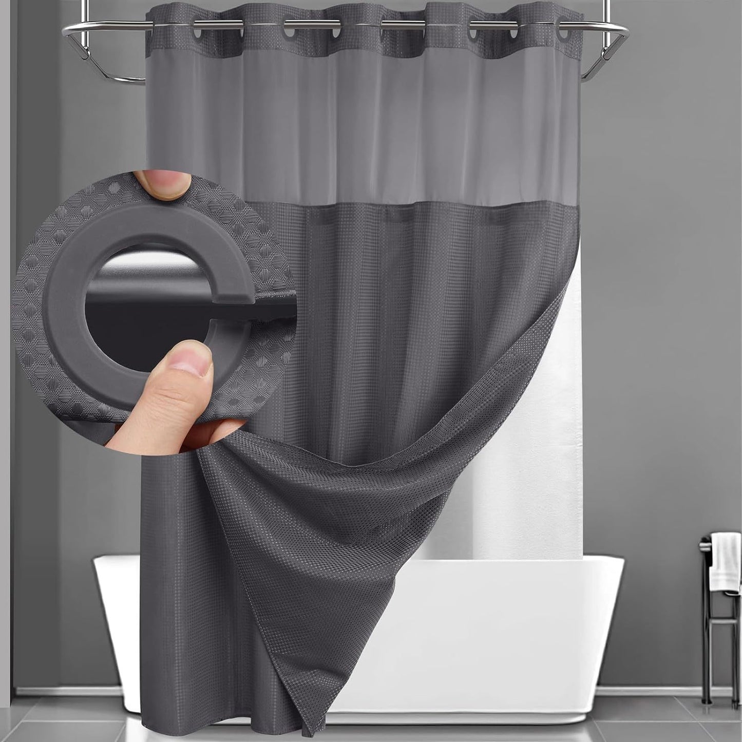 Double Layer Waterproof Shower Curtain 71" × 81"