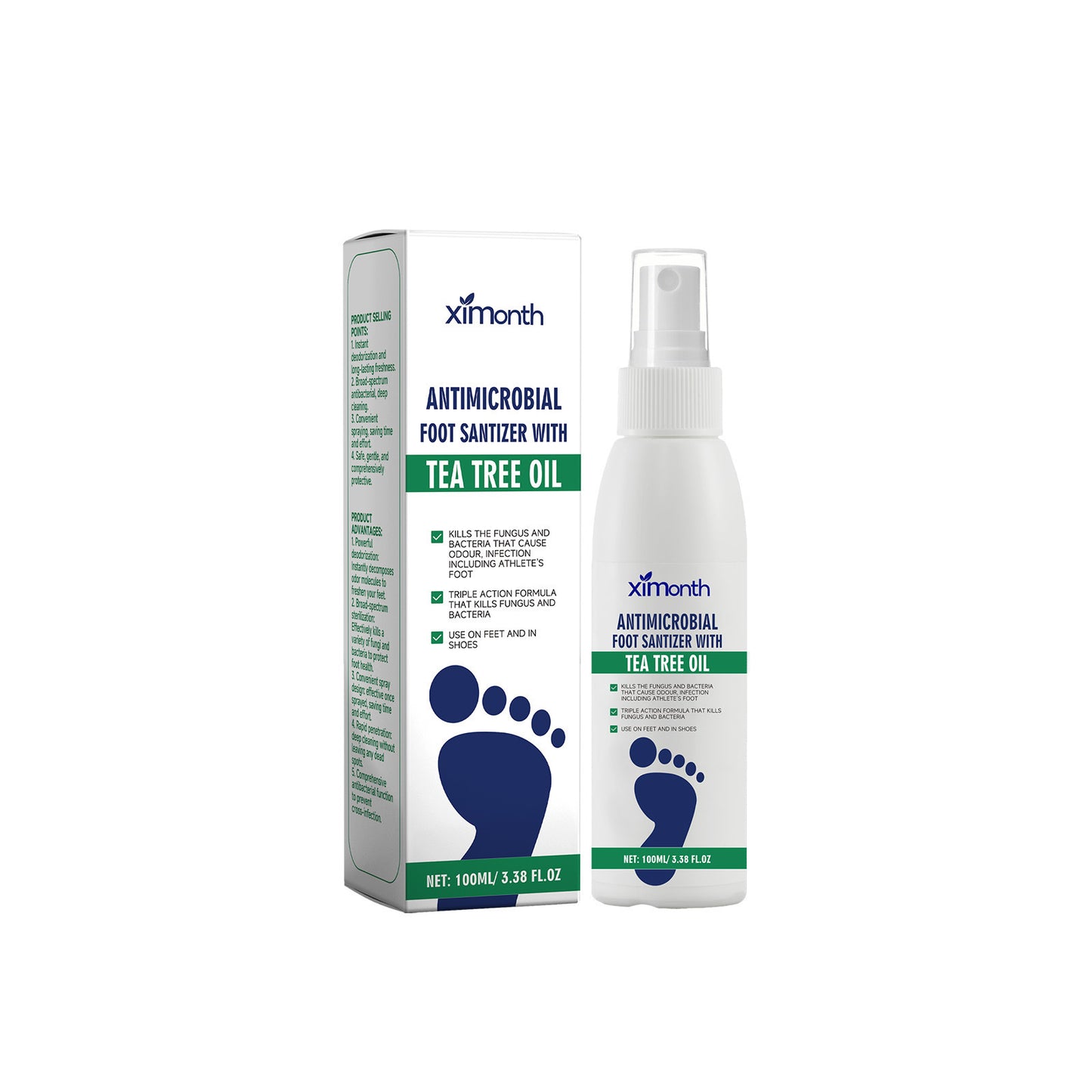 2Pcs Foot Care Spray Set, Hydrating & Deodorizing Heel Moisturizer Spray