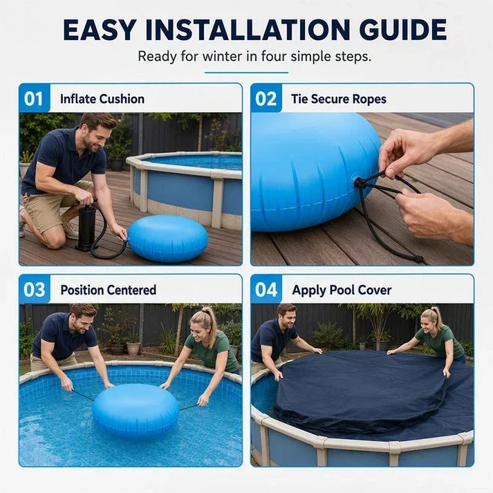 Inflatable Pool Cover Air Pillow with Two 3 m Tie Ropes