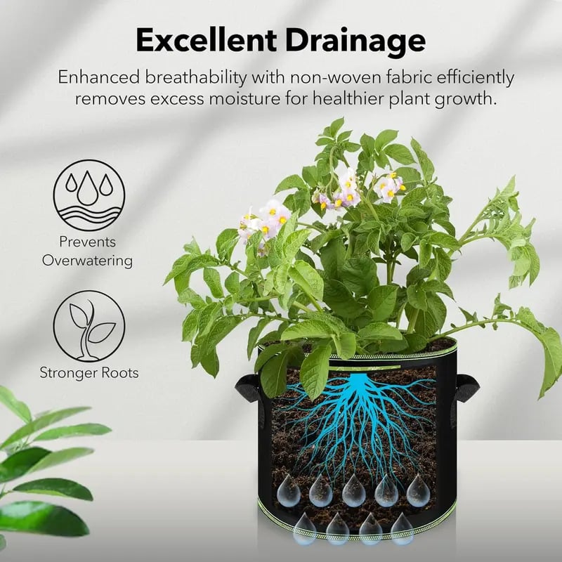 🌱 5-Pack 5 Gallon Grow Bags