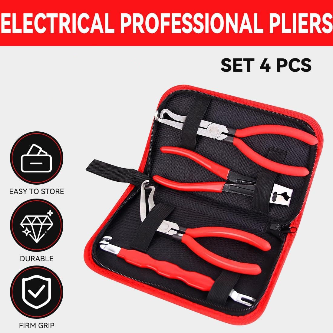4-Piece Electrical Disconnect Pliers Set