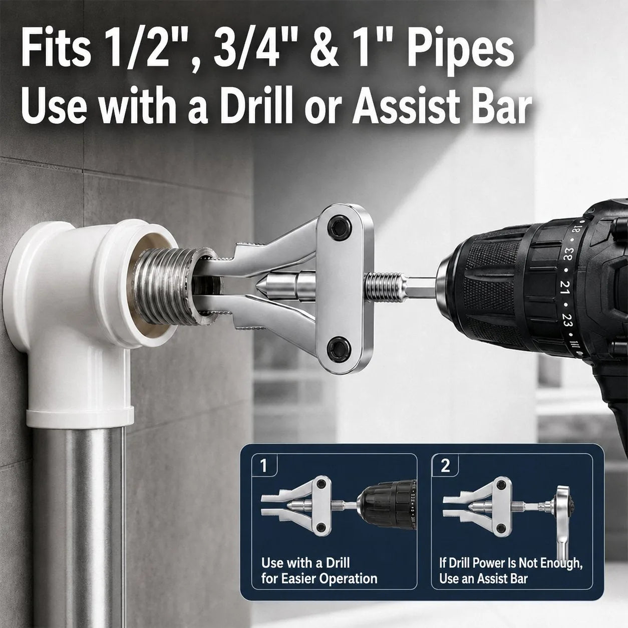 Drill-Powered Broken Pipe Thread Extractor – product detail 2