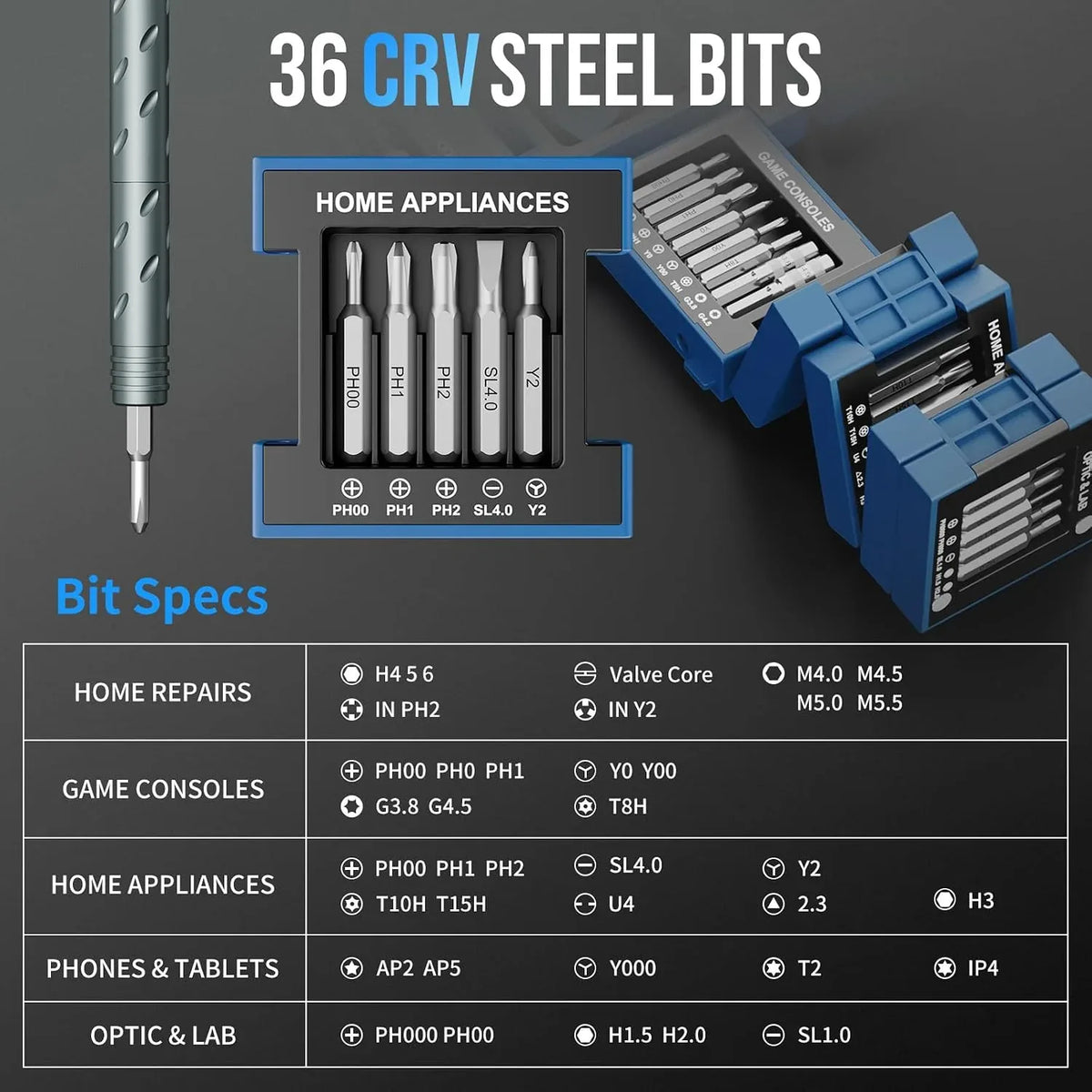 62-in-1 Precision Screwdriver Kit in Cube-Style Case – image 2