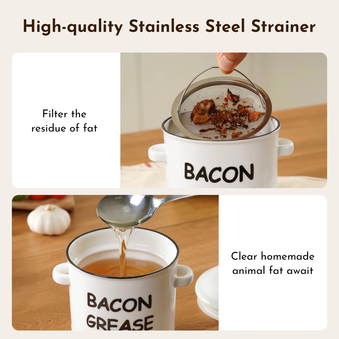46 oz Grease Container with Filter and Scraper