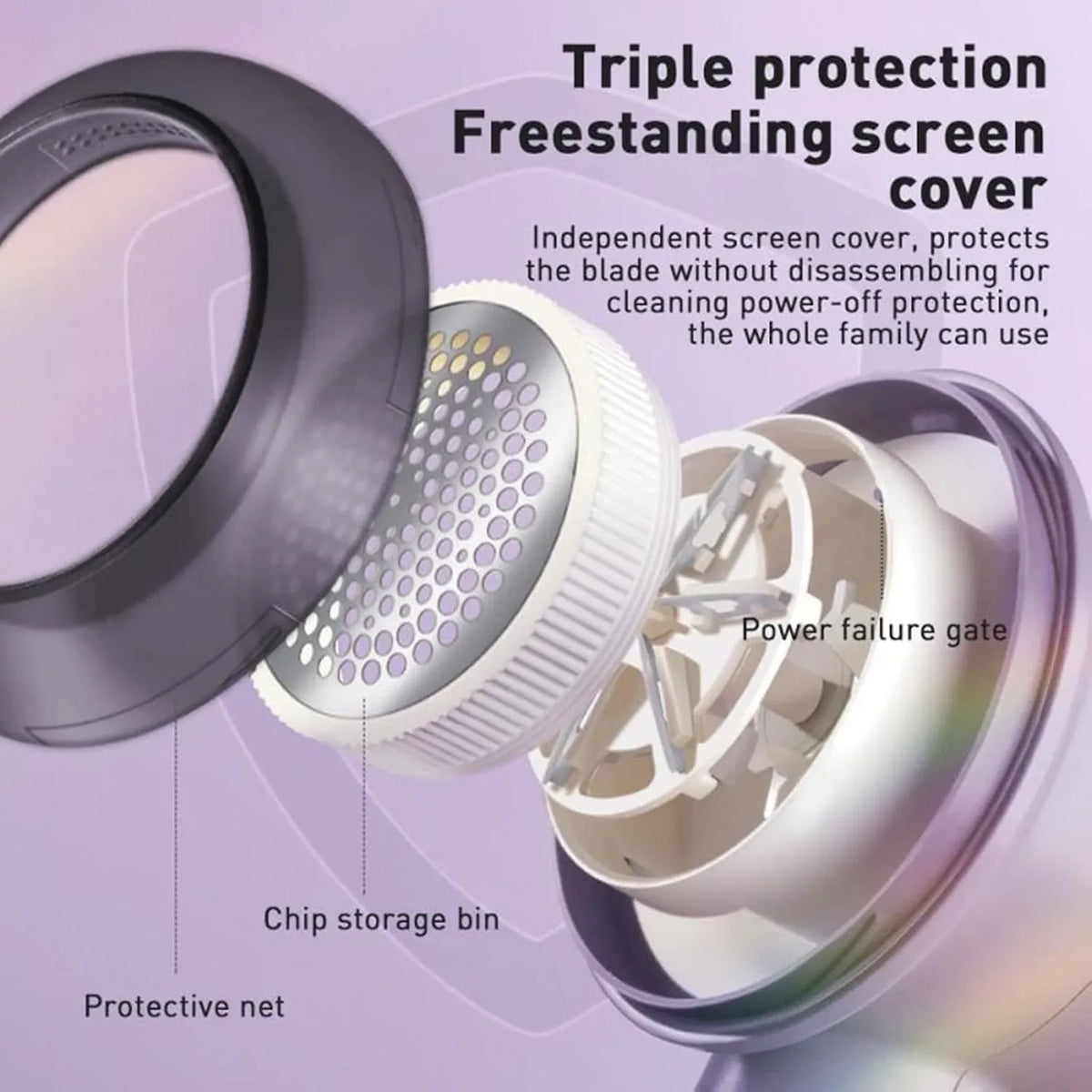 Three-Speed Fabric Shaver with Two Spare Heads – image 3