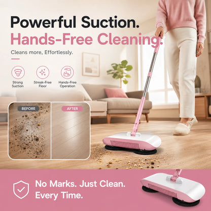 Manual Push Floor Sweeper Mop with 3 Reusable Pads – product detail 4