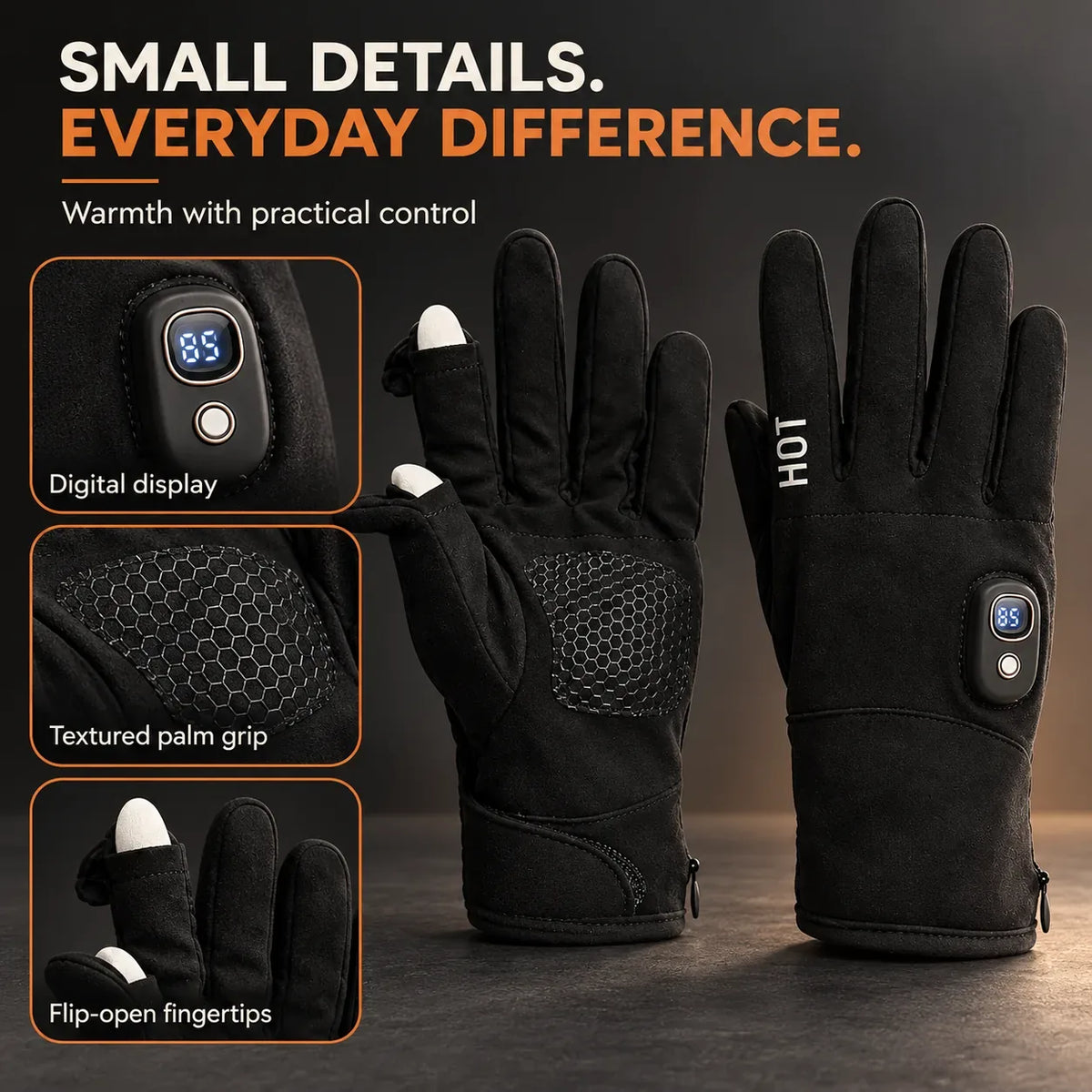 Heated Touchscreen Gloves with 3000 mAh Battery Listing – image 4