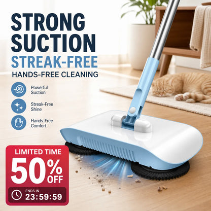 Manual Push Floor Sweeper Mop with 3 Reusable Pads – product detail 5