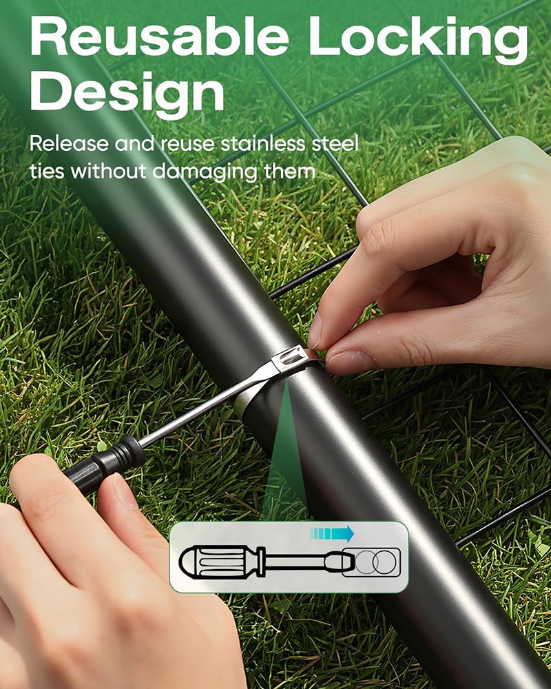 Stainless Steel Zip Tie Tool Kit (with 100 Metal Ties)