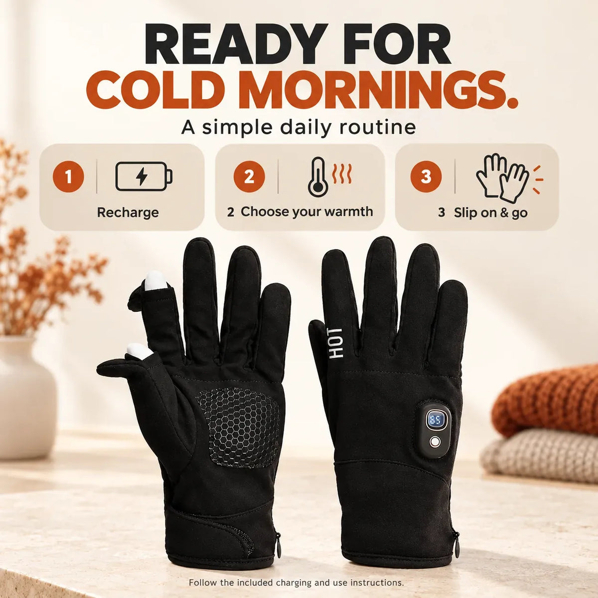 Heated Touchscreen Gloves with 3000 mAh Battery Listing – image 5