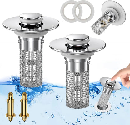 Stainless Steel Anti-Odor Bathroom Sink Stopper-3 PCS
