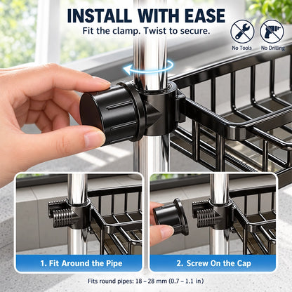 Faucet-Hanging Drain Rack with Removable Drip Tray