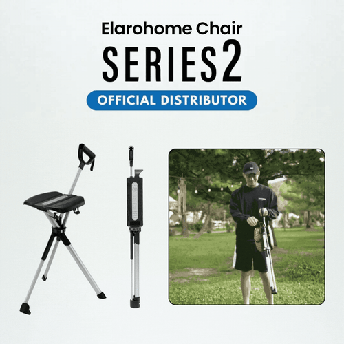 Elarohome S2 | 2-in-1 Portable Folding Seat & Walking Stick