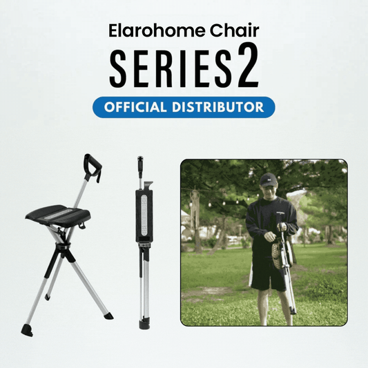 Elarohome S2 | 2-in-1 Portable Folding Seat & Walking Stick