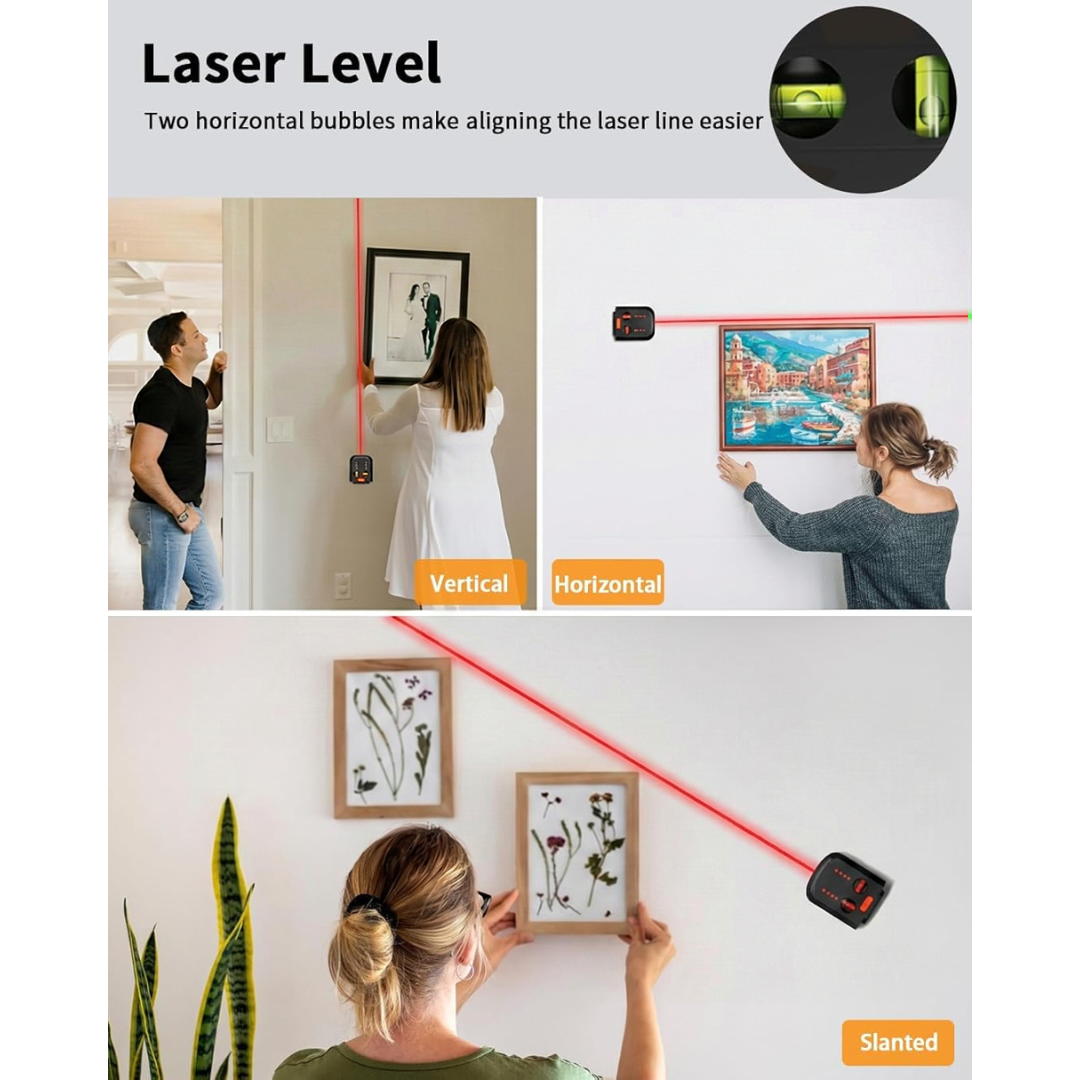 3-in-1 Laser Level Tool with Dust Collector and Wall Bracket