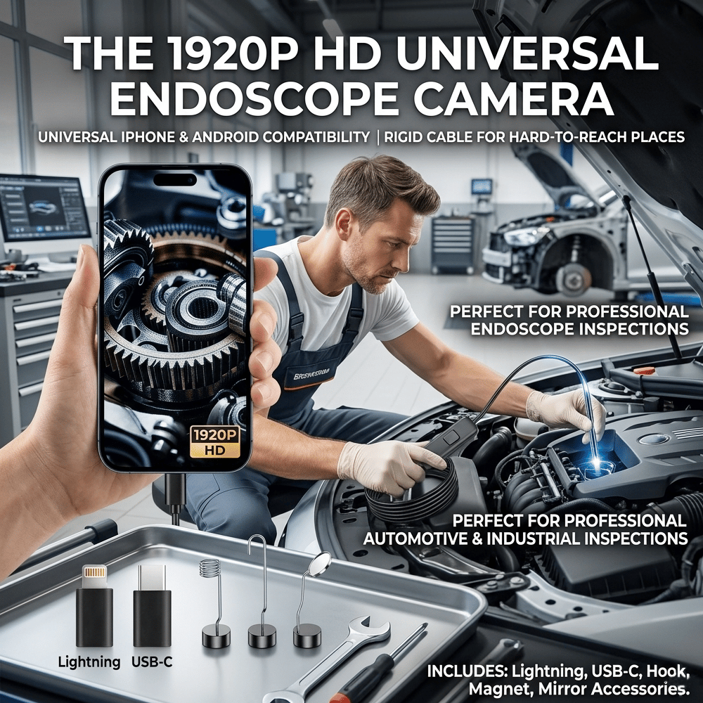 1920P HD Endoscope Camera with 8 Adjustable LED Lights