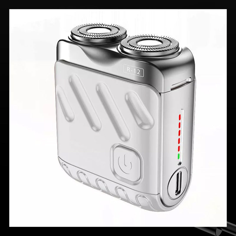 Next-generation portable rotary dual-ring electric shaver.