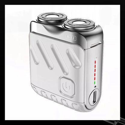 Next-generation portable rotary dual-ring electric shaver.