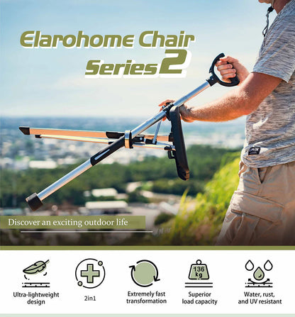 Elarohome S2 | 2-in-1 Portable Folding Seat & Walking Stick