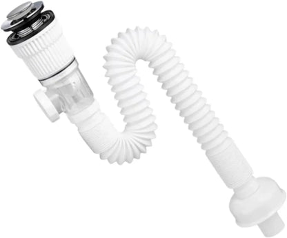 Flexible Pop-Up Sink Drain Kit in White or Gray – image 11