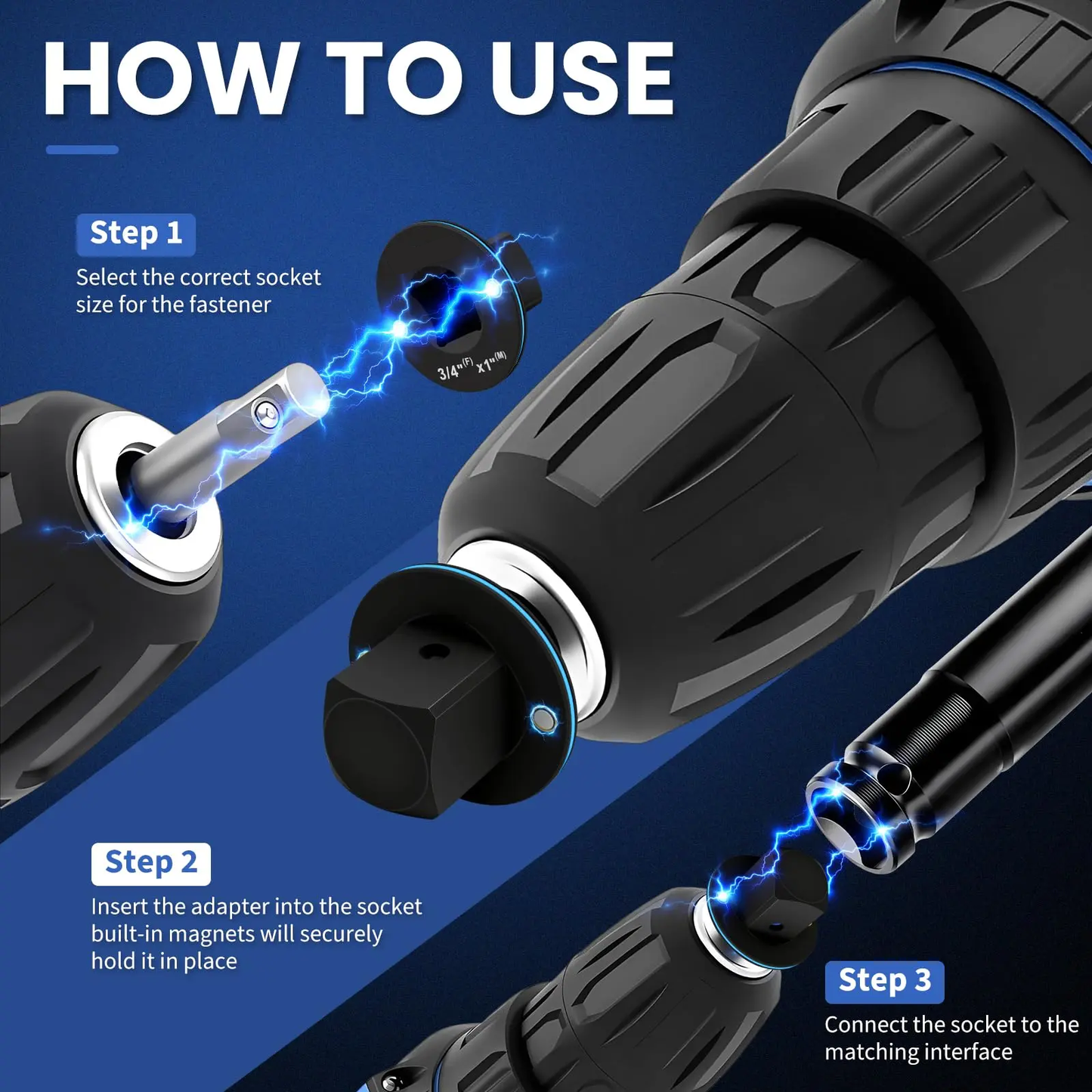 🔥 Heavy-Duty Low Profile Impact Socket Adapter Set（4 Pcs）