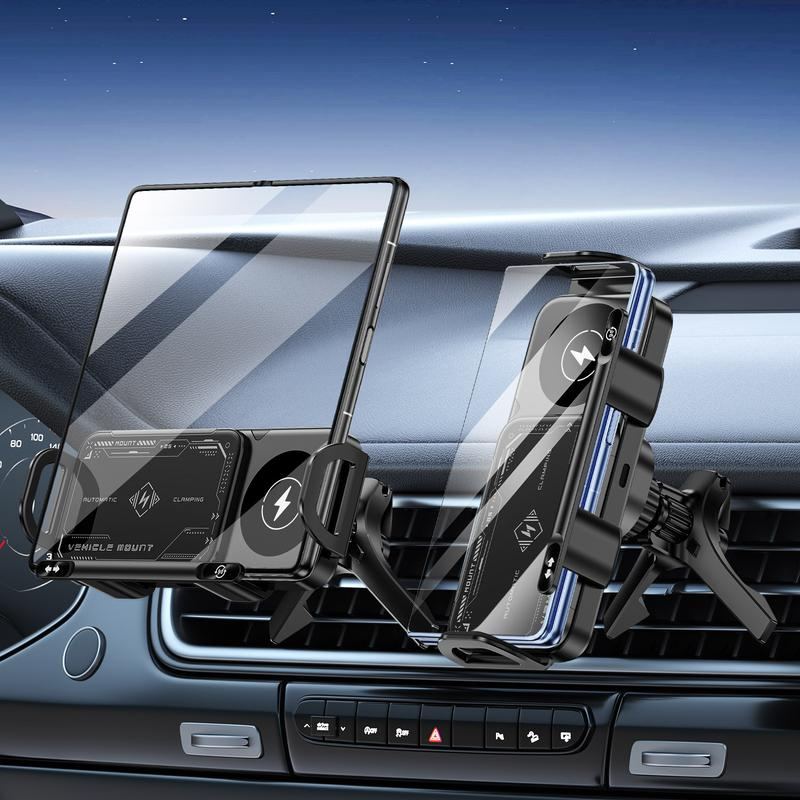 15W Wireless Charging Car Mount for Phones – 90° Rotation. Stable & Adjustable