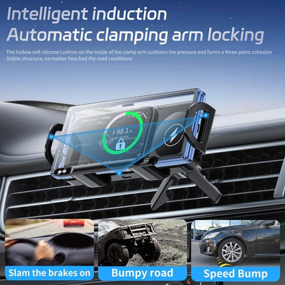 15W Wireless Charging Car Mount for Phones – 90° Rotation. Stable & Adjustable