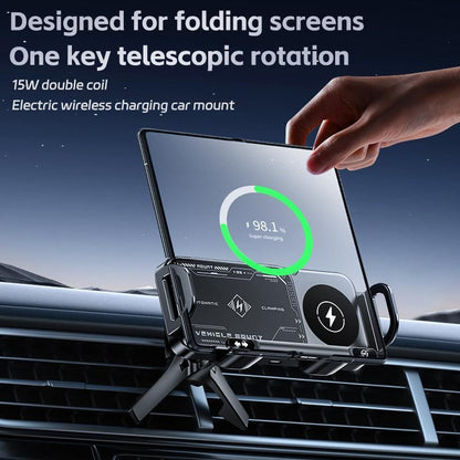 15W Wireless Charging Car Mount for Phones – 90° Rotation. Stable & Adjustable