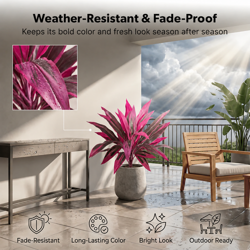 3 PCS-Artificial Boston Fern & Dragon's Blood Tree Plants