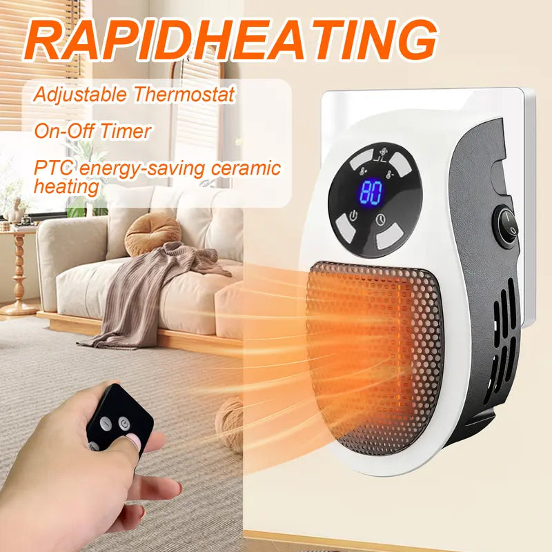 🔥450W Plug-in Electric Heater with Adjustable Thermostat🌡️Heating Your Home🏠