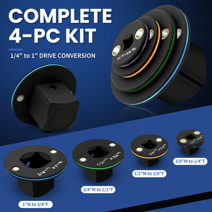 🔥 Heavy-Duty Low Profile Impact Socket Adapter Set（4 Pcs）