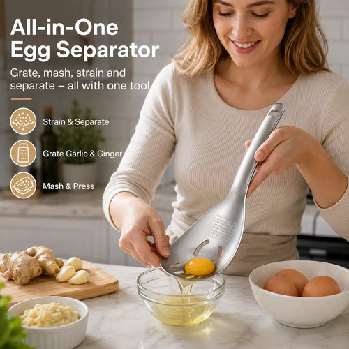 430 Stainless Steel Multi-Use Kitchen Spoon for Straining and Mashing