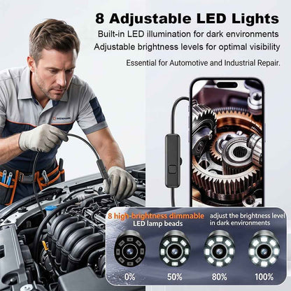 1920P HD Endoscope Camera with 8 Adjustable LED Lights