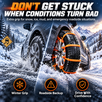 Emergency Tire Traction Straps for Snowy Conditions