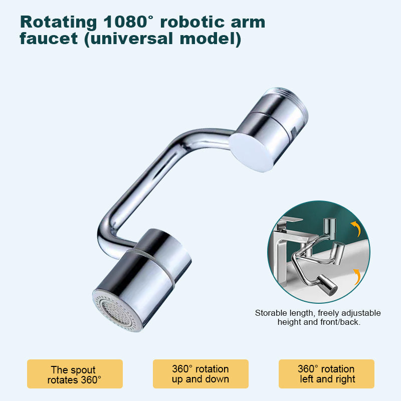 Rotating 1080° robotic arm faucet -The direction and water flow rate can be freely adjusted