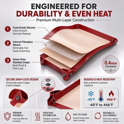 Snap-Lock Silicone Oven Liner Mat