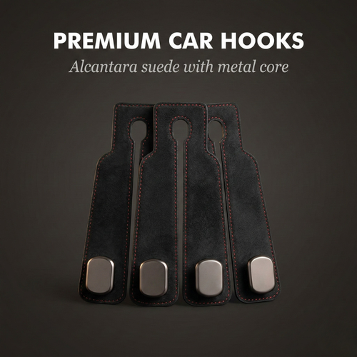Alcantara Suede Dual Hook & Phone Holder for Car Headrest