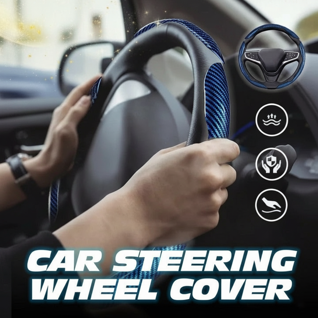 Carbon Fiber Silicone Car Steering Wheel Cover