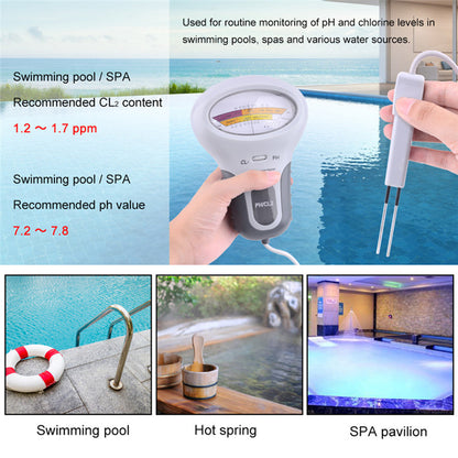 PH Meter, Portable Chlorine Tester, pH&CL2 Tester, Water Quality Analyzer for Swimming Pool, Spa, Aquarium
