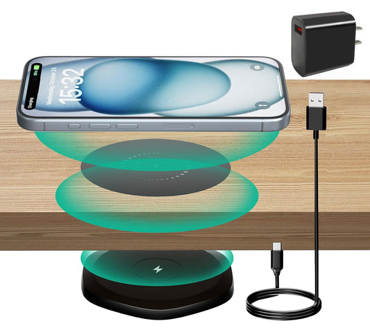 Invisible Wireless Charger Mat – 30mm Under Desk Charging Station for iPhone & Android
